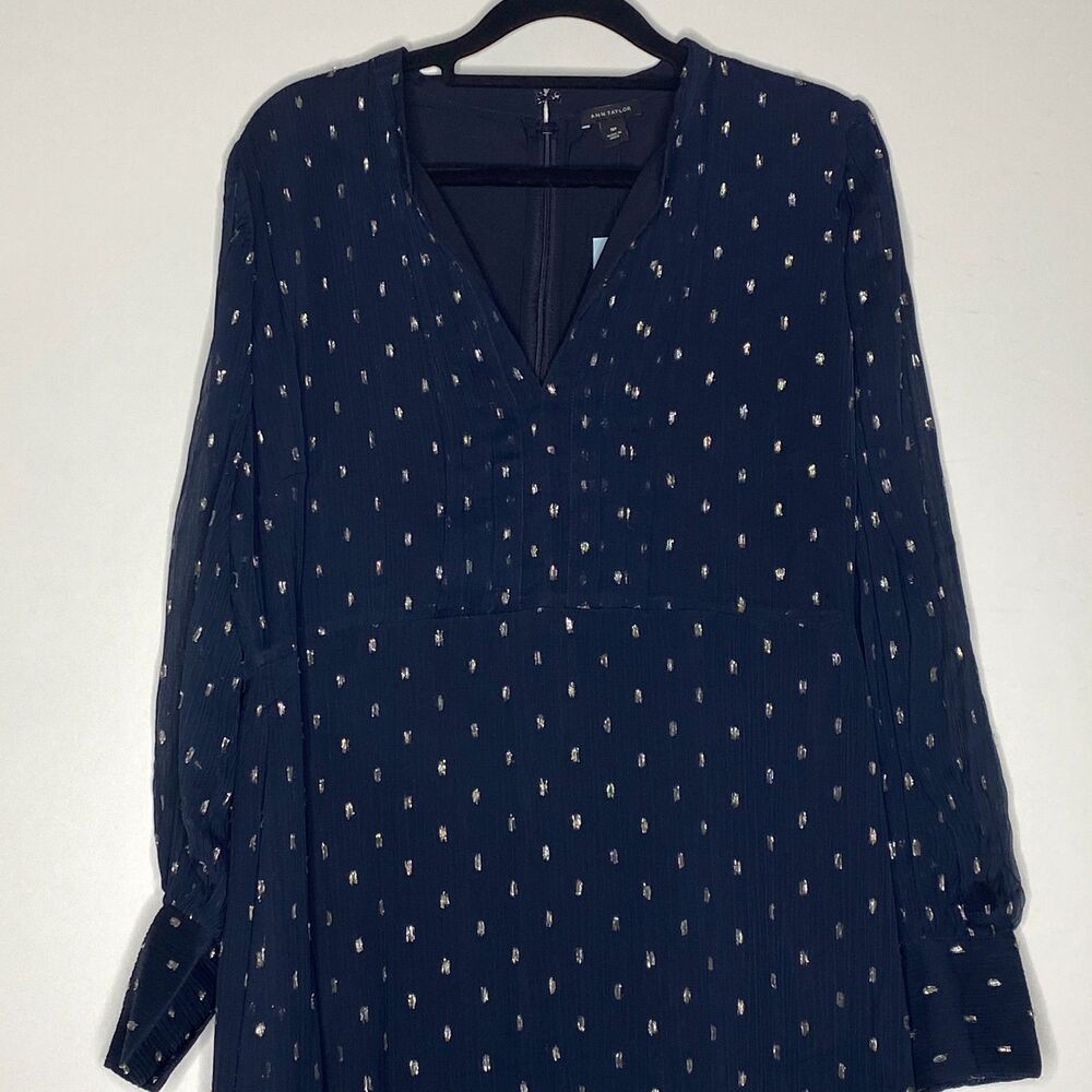 New Ann Taylor Lurex Clip Midi Dress Women's Size 10 Petite - Picture 4 of 9